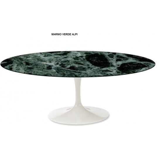 TULIPANO TABLE ROUND OR OVAL VERDE ALPI MARBLE