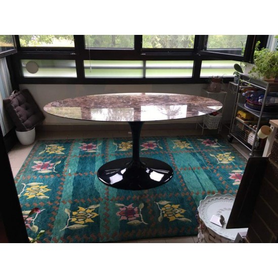 TULIPANO TABLE ROUND OR OVAL EMPERADOR BROWN MARBLE
