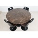 TULIPANO TABLE ROUND OR OVAL EMPERADOR BROWN MARBLE